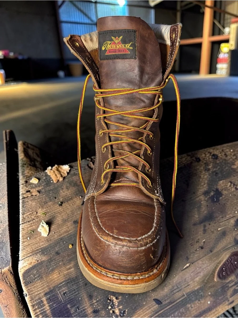 thorogood brown leather